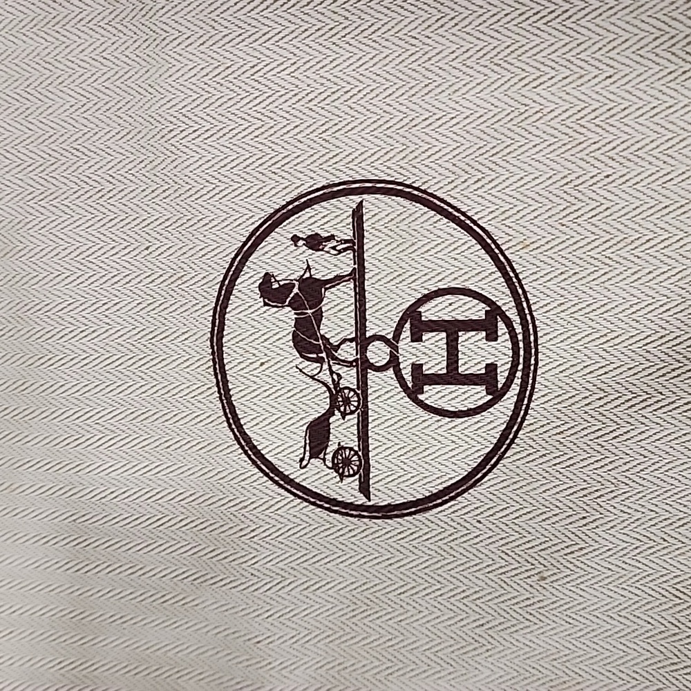 Hermes Herringbone Tweed Drawstring Elegant Beige… - image 3